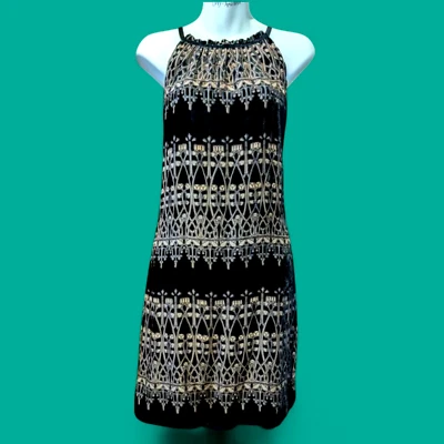 Max Studio Talla L Terciopelo Devore Burnout Terciopelo Negro Art Nouveau Estampado Deco 2F Foto 1 de 4