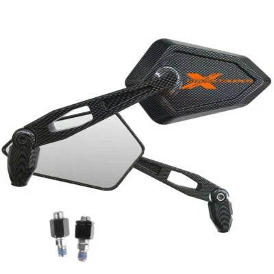 Espejos Street Carbon Look Logo Naranja Para Honda Crosstourer 1200 Abs - Imagen 1 de 3