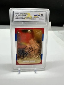 1998 Fleer 23kt Gold Michael Jordan WCG 10 Card Chicago Bulls NBA Red,white,blue - Bild 1 von 2