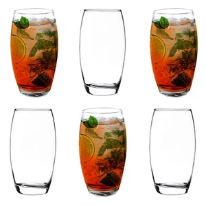 6 x Highball Drinking Glasses Barrel Water Juice Glass Hiball Tumblers Set 280ml - Picture 1 of 5