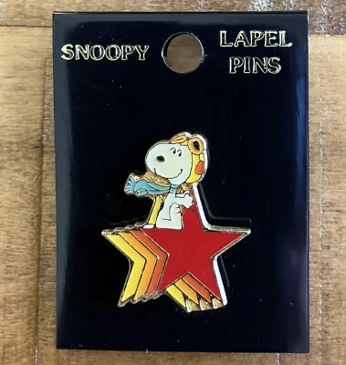 Vintage Peanuts Snoopy Red Baron Flying Ace Lapel Pin - Image 1 of 2