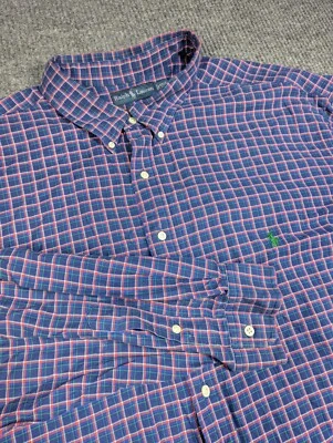 Ralph Lauren Shirt Mens 4XLT Blue Red Plaid Classic Fit LS Oxford Button Front - Image 1 of 4
