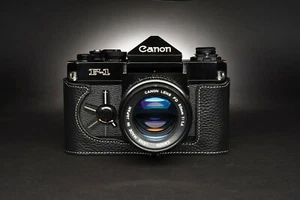 Real Leather Half Camera Case Bag Cover for Canon F-1 and New F-1 Film Camera - Picture 1 of 65
