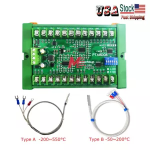 8 Channel DC 8-30V PT100 RTD RS485 Temperature Sensor Module Modbus -40-500℃ USA - Picture 1 of 22