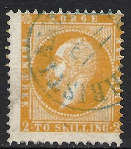 NORWAY SCOTT 2 USED F/AV - 1857 2s YELLOW KING OSCAR I ISSUE CAT $150.00 - Picture 1 of 2