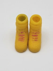 Vintage Barbie California Dream Shoes Yellow Hightop Sneakers Dirty Discolored - Picture 1 of 9