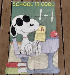 Peanuts Snoopy School Is Cool Outdoor Flag Joe Cool Classroom Apple Desk - READ - Picture 1 of 9