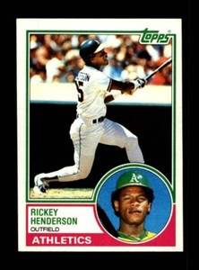 1983 TOPPS #180 "RICKEY HENDERSON" H.O.F. (ATHLETICS) NEAR MINT+!!!