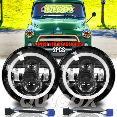 For Dodge D100 D150 D200 D300 7Inch Round LED Headlight Hi-Lo Beam cool white - Image 1 of 4