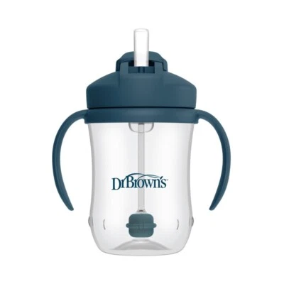 DR. BROWN’S Dr Brown's Straw Cup Navy Bottle-To-Cup Side-Grip Handles Spills Proof 270ml