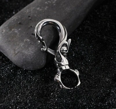 Stainless Steel Swivel Skull Keyring  Keychain  - Image 1 of 4