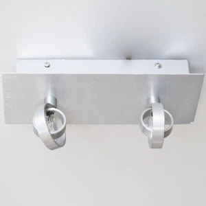 Litecraft Spotlight Bar Ceiling 2 Light With Circular Shades - Silver Clearance - Picture 1 of 3
