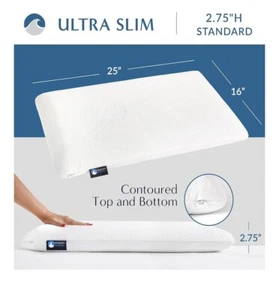 Bluewave Bedding Ultra Slim Gel Memory Foam Kissen für Bauch- und Rückenschläfer - Bild 1 von 7