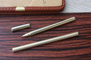 Handmade Retro Solid Brass Minimalist Design Ball Pen Daily Stationery - Picture 1 of 5