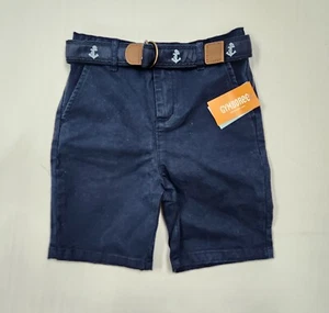 $29.95 Gymboree Boys Belted Shorts Navy Blue 5t Kids - Picture 1 of 8