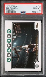 2008 Topps 175 Bill Russell Gold Foil PSA 10 GEM MINT (4019) (JJ)