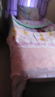 tinkerbell bed set 2 sets curtains 1 rod 1 comforter 1 pillowcase 3 flat sheets❤ - Image 1 of 4