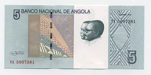 Angola 5 Kwanzas Oct. 2012 Pick New UNC Uncirculated Banknote - Picture 1 of 2