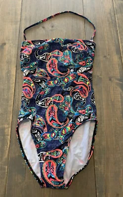 NUEVO SIN ETIQUETAS OP Traje de baño de cuerpo completo halter estampado cachemir para niñas jóvenes talla: S Foto 1 de 4