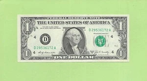 1969B ..UNCIRC $1 D 2953 6172 A .... 1969B $1 D-A NICE NOTE FRN - Picture 1 of 2