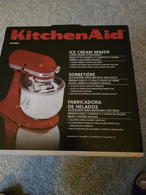 Новый KitchenAid KICA0WH мороженица стойка миксер насадка - Изображение 1 из 4