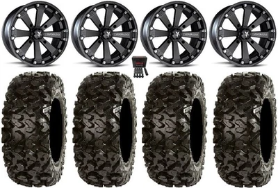 MSA Black Kore 14" ATV Wheels 26" Rip Saw Tires Arctic Cat TBX TRV MudPro Foto 1 de 4