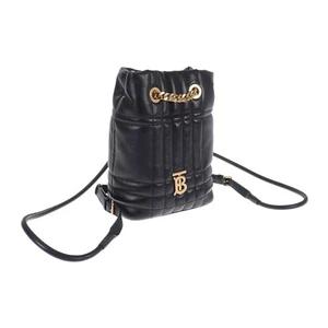 Burberry Bally RING Laula A 5 Backpack quilting gold string black mini Used - Picture 1 of 11