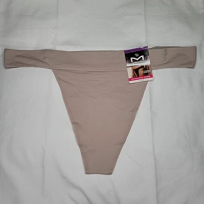 Maidenform 女式丁字裤 2XL/9 灰褐色无缝柔软弹力全新带标签 — 第 1/4 张图片