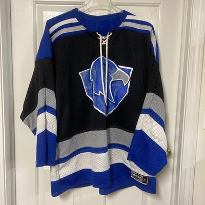 Bakka Blue Eagle Laced Hockey Jersey Blue Gray White Authentic #55 Men’s Size XL - Image 1 of 4