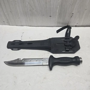 Coltello subacqueo vintage Sun Fish con fodero acciaio inox Giappone - Foto 1 di 8