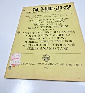 Manual de piezas de reparación de mantenimiento TM 9-1005-213-35P .50 Cal Browning M3 #BS - Imagen 1 de 6