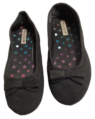 Sapatos casuais American Eagle feminino balé sem salto arco 5 preto parte superior baixa - Imagem 1 de 4