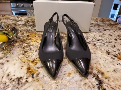 SALTOS CLÁSSICOS BANDOLINO TECIDO PRETO E COURO ENVERNIZADO - 10M - Imagem 1 de 4