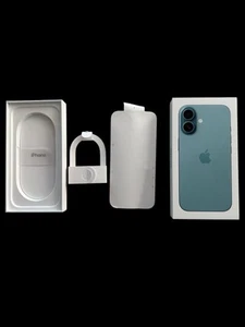 Apple iPhone 16 Vert Sarcelle Boîte VIDE avec notice d'emballage - Photo 1 sur 8