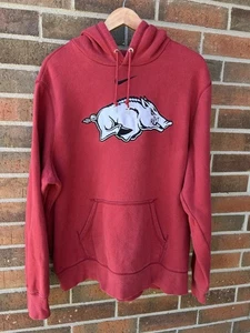 Nike Arkansas Razorbacks Hoodie Men’s 2XL Red Sweatshirt Pullover Embroidered - Picture 1 of 6