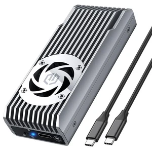 GRAUGEAR External M.2 Aluminum Enclosure for M.2 NVMe 2280 SSD, M-Key, PCIe 4X, - Photo 1/10