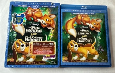 The Fox and the Hound I + II (3 Disc Blu-Ray/DVD 2011)  Disney w/Slipcover - Image 1 of 4