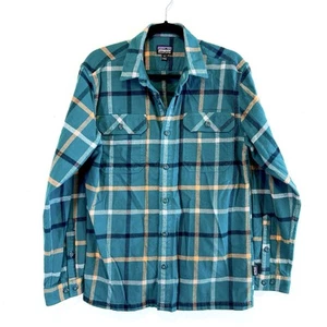 Camisa Franela Fiordo Patagonia 100% Algodón Orgánico Para Hombres M Verde Botón a Cuadros $119 - Imagen 1 de 6