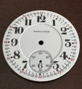 VINTAGE 16 SIZE HAMILTON POCKET WATCH DOUBLE SUNK PORCELAIN MONTGOMERY DIAL - Picture 1 of 2