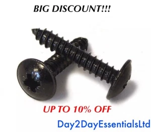 Black Self Tapping Screws Flanged Head Pozi Drive Pack Of 100 - UP TO 10% OFF - Picture 1 of 1