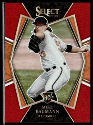 2022 Panini Select Red Prizm Mike Baumann 166/199 Baltimore Orioles #120 - Image 1 of 2