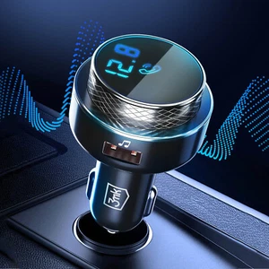 3mk Transmetteur FM Bluetooth Chargeur Allume-cigare USB Quick Charge 30W Noir - Imagen 1 de 6