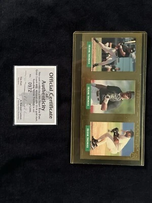 1992 Front Row 23+K Gold Frank Thomas 3 Card Strip (uncut) with COA  - Image 1 of 4