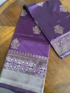 Saris de seda Banarasi | saris de fiesta | saris de ropa de noche | saris rosados | sari de seda - Imagen 1 de 10