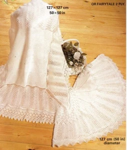 2 BABY SHAWLS ONE CIRCULAR ONE SQUARE KNITTING PATTERN 2-PLY & 3-PLY VERSIONS - Picture 1 of 1