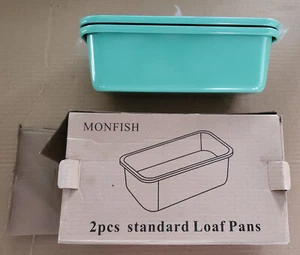 Monfish 2pcs Bread Loaf Pans for Home Baking, Carbon Steel 1lb loaf Tin, Rose... - Picture 1 of 4
