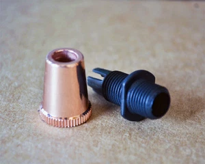 Polished Copper Strain Relief for Cloth Wire - Cord Grip for Pendant Lights - Picture 1 of 4