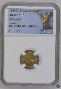 1857GO PF MEXICO 1/2 ESCUDO AU DETAILS “SPECIAL LABEL” - Picture 1 of 4
