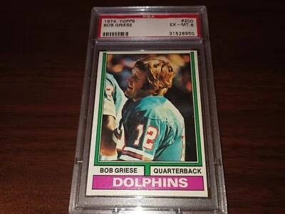 1974 Topps Football #200 Bob Griese PSA 6 EX-NM Miami Dolphins HOF - Image 1 of 2