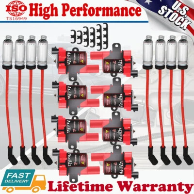 D585 Ignition Coil &Spark Plug Wire For Chevy Silverado GMC LS1 LS3 4.8 5.3 6.0L - Image 1 of 4